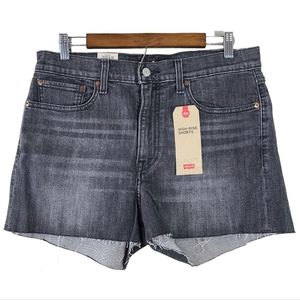 Levi's High Rise Black Denim Shorts NWT